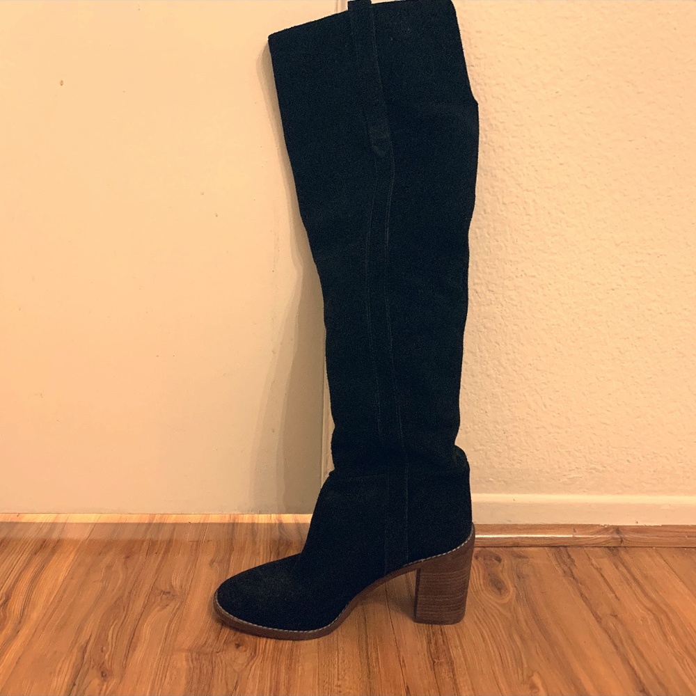 Madewell black suede over the knee boots